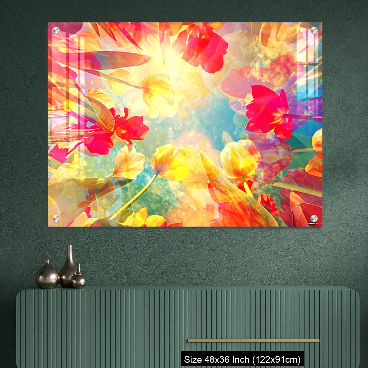 OMGs Acrylic Wall Decor – Abstract colored background with beautiful flowers, tulips and soft hues - Image 2