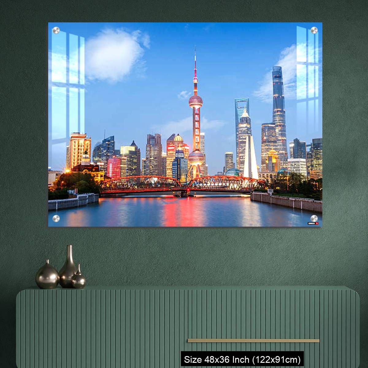 OMGs Acrylic Wall Decor – Beautiful modern city at night in Shanghai, China - Image 2