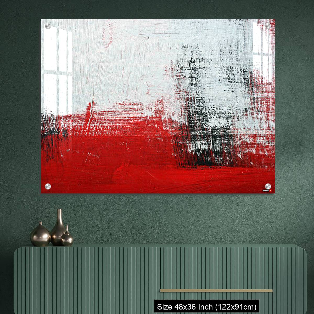 OMGs Acrylic Wall Decor – Black, white, red acrylic paint on metal surface. - Image 2