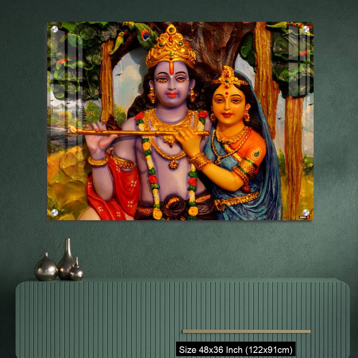OMGs Acrylic Wall Decor – Krishna and Radha - Image 2