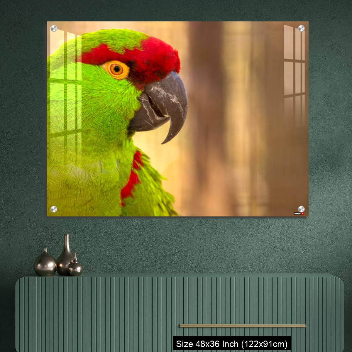 OMGs Acrylic Wall Decor – Close-up portrait of a thick billed parrot - Image 2