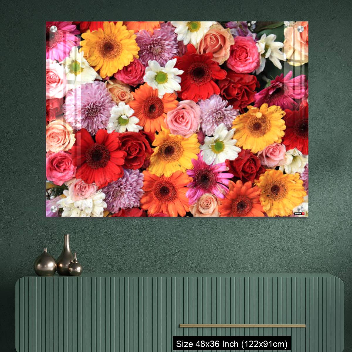 OMGs Acrylic Wall Decor – Colorful wedding flower arrangement - Image 2