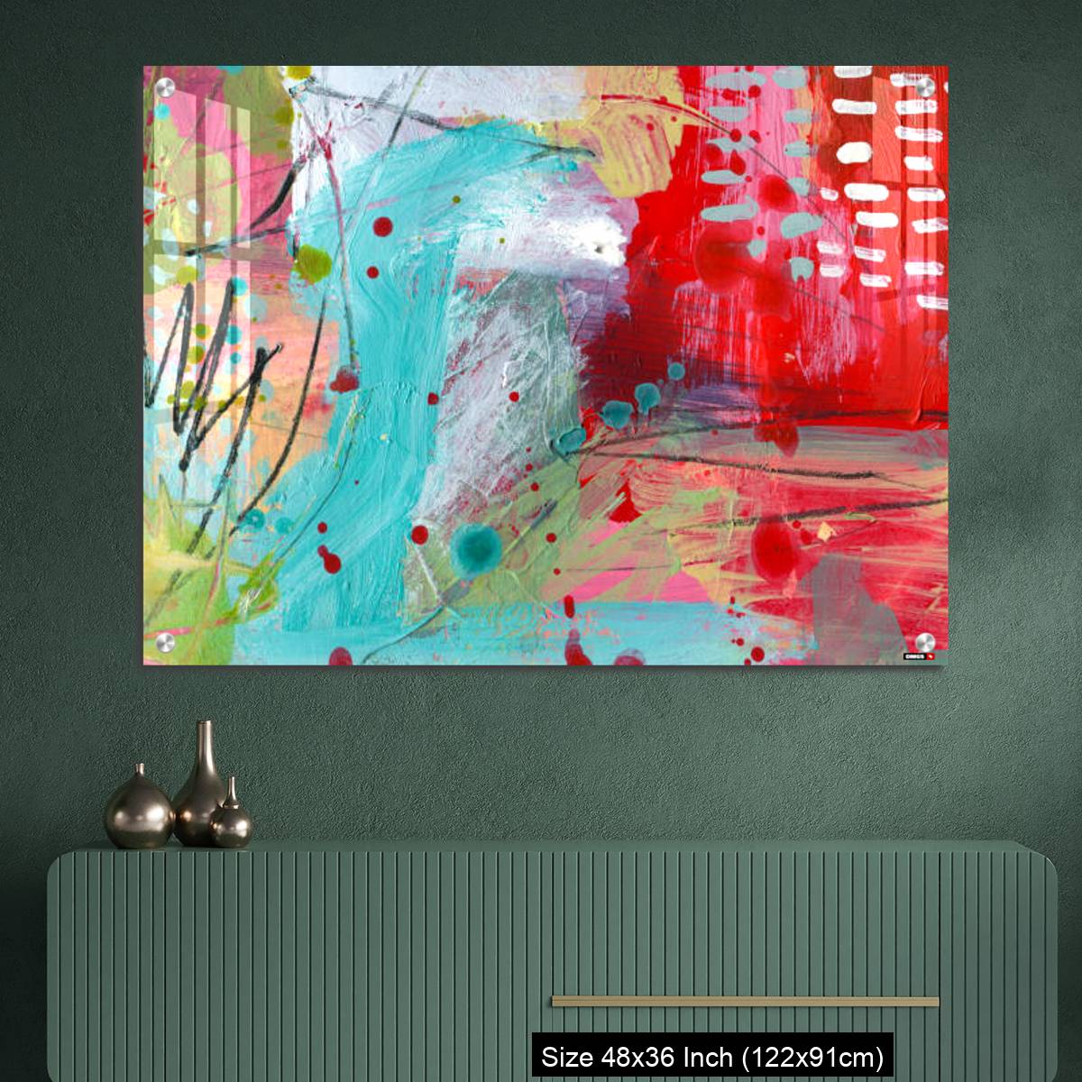 OMGs Acrylic Wall Decor – Detail of modern abstract mixed media art - Image 2