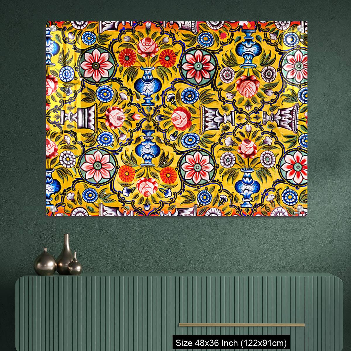 OMGs Acrylic Wall Decor – Floral patterns on colorful mural - Image 2