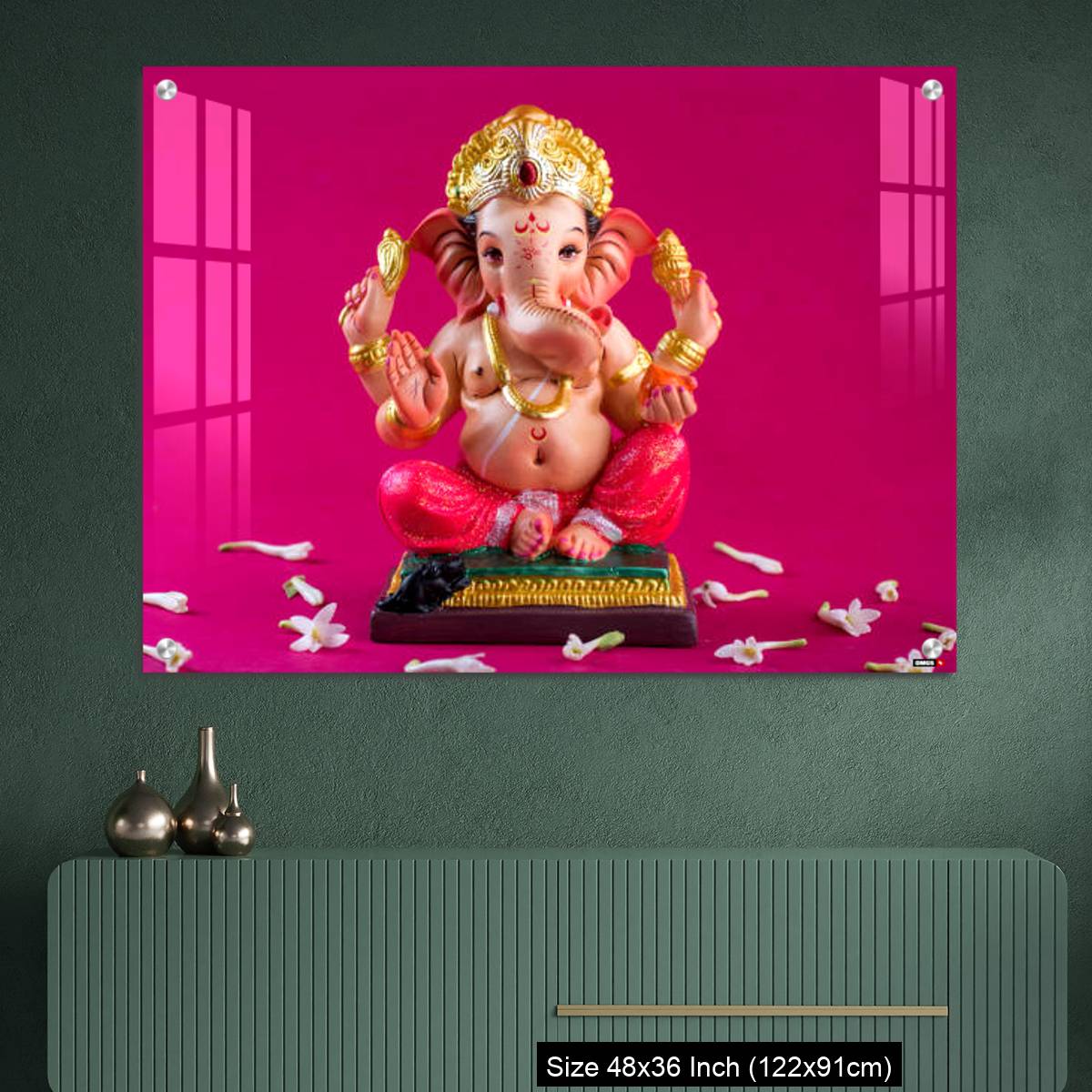 OMGs Acrylic Wall Decor – Ganesha Idol on pink background. - Image 2