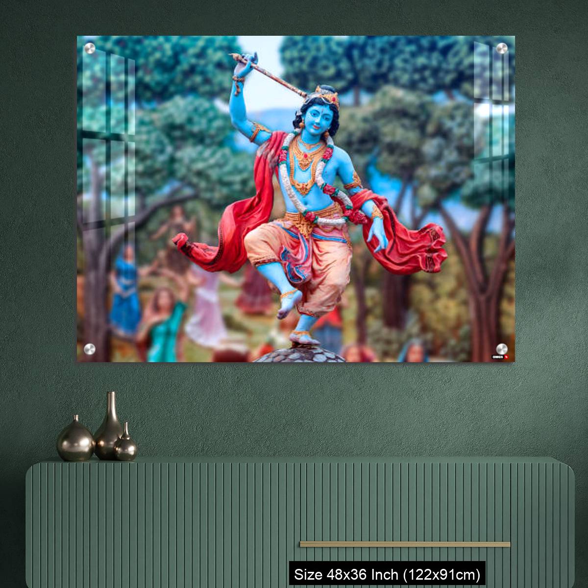 OMGs Acrylic Wall Decor – India, Vrindavan, Dancing Krishna - Image 2