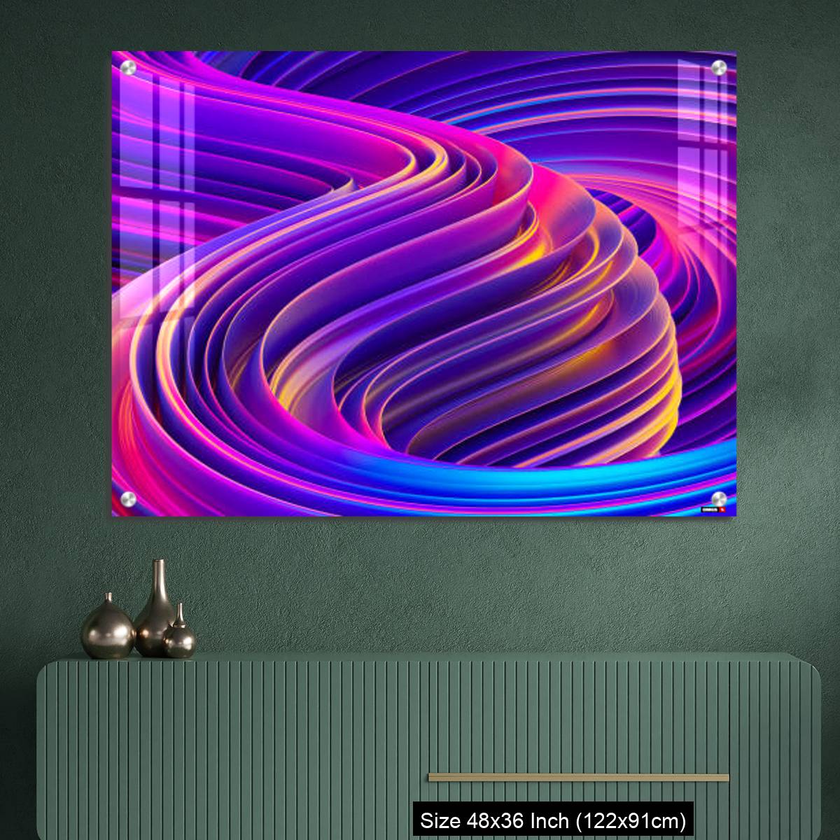OMGs Acrylic Wall Decor – Liquid shapes abstract holographic 3D wavy background - Image 2
