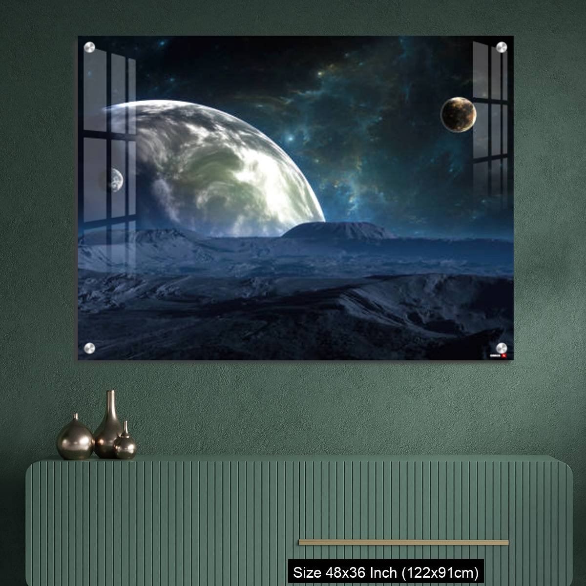 OMGs Acrylic Wall Decor – New Exoplanet or Extrasolar planet with atmosphere and moon - Image 2