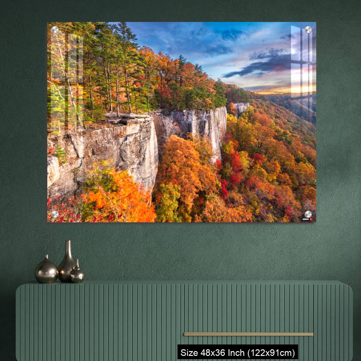 OMGs Acrylic Wall Decor – New River Gorge, West Virgnia, USA autumn morning - Image 2