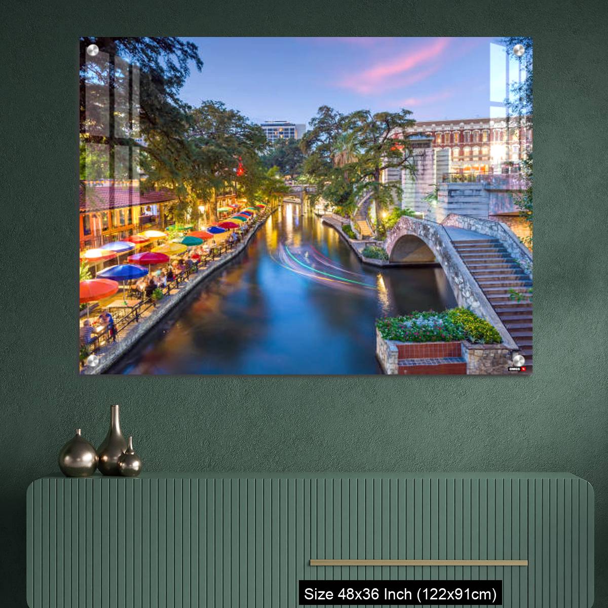 OMGs Acrylic Wall Decor – River walk in San Antonio city, Texas USA - Image 2