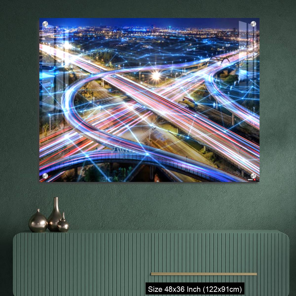 OMGs Acrylic Wall Decor – Rush hour fast car moving night city - Image 2