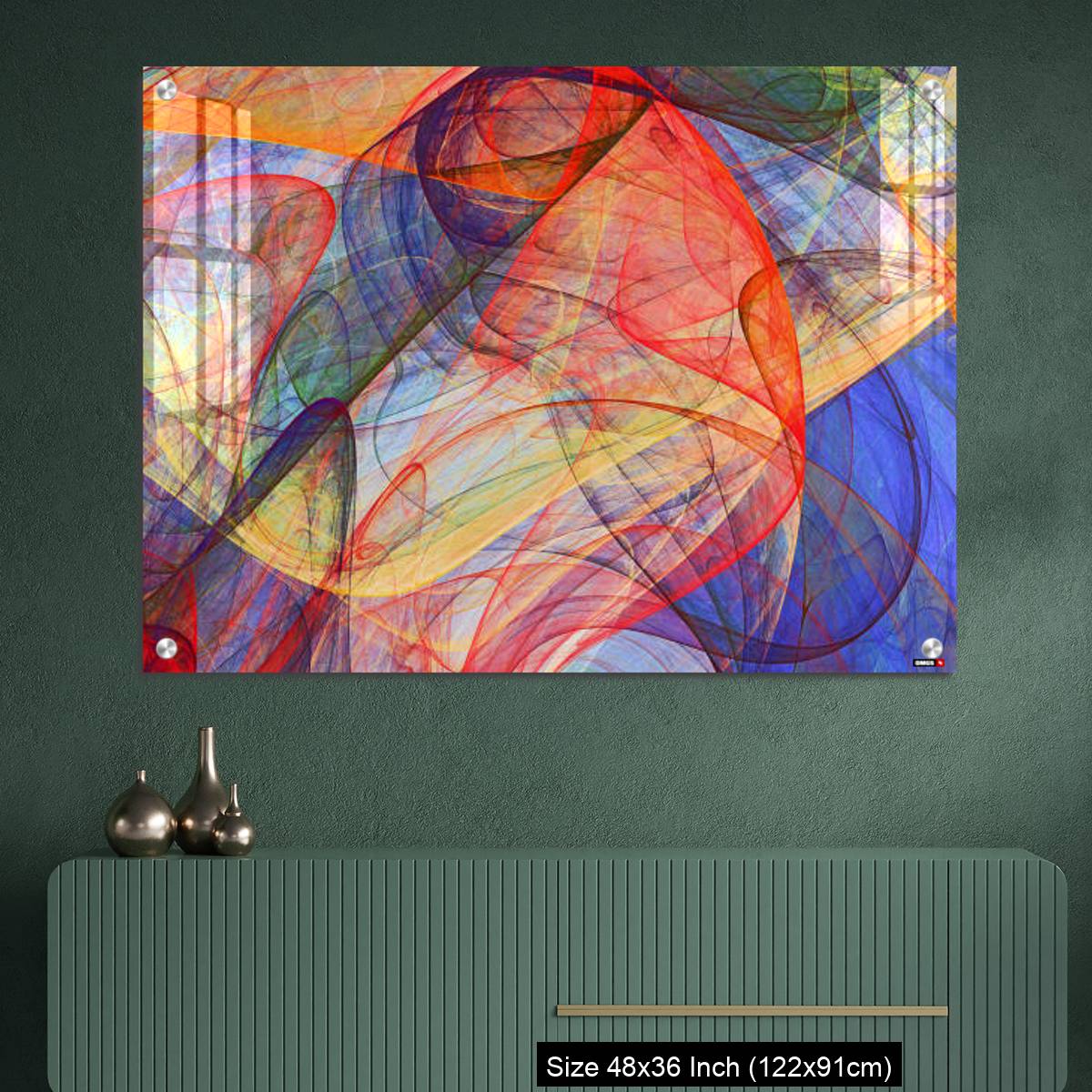 OMGs Acrylic Wall Decor – abstract painting background of colorful fluttering veils - Image 2