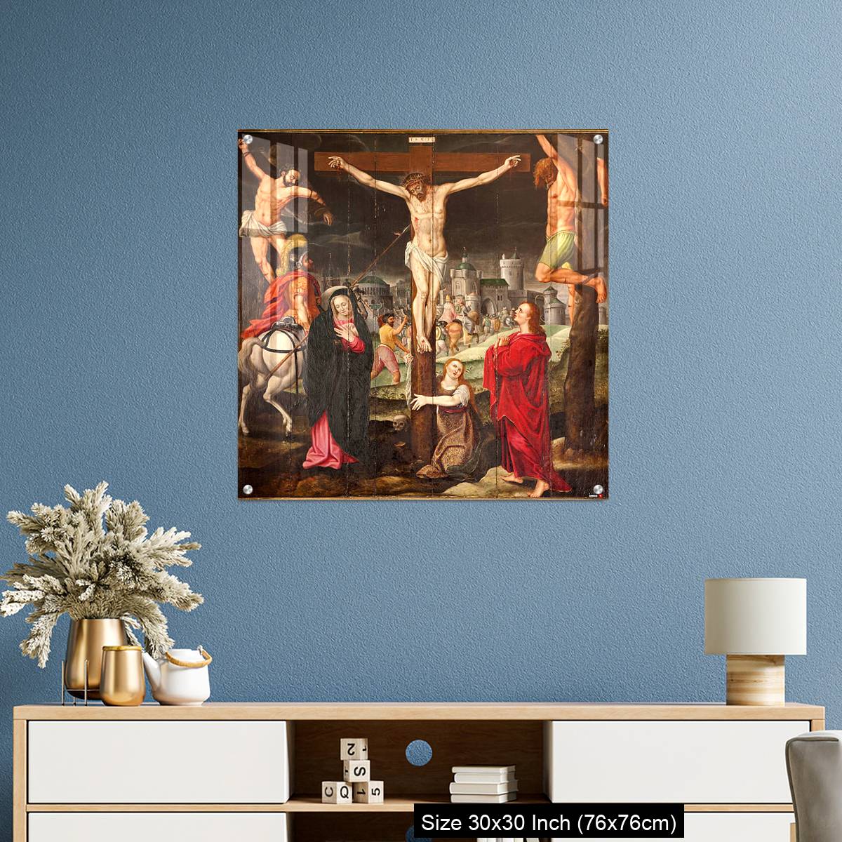 OMGs Acrylic Wall Decor – Ghent - Crucifixion paint on the wood - Image 3