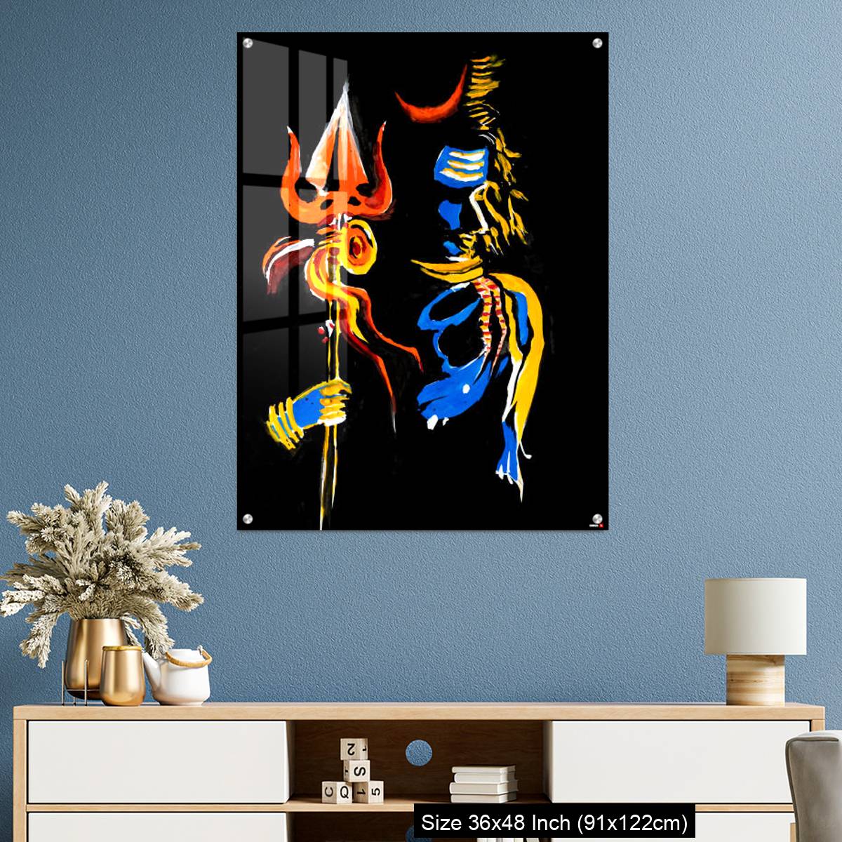 OMGs Acrylic Wall Decor – Lord Shiva with his trishul - Image 3