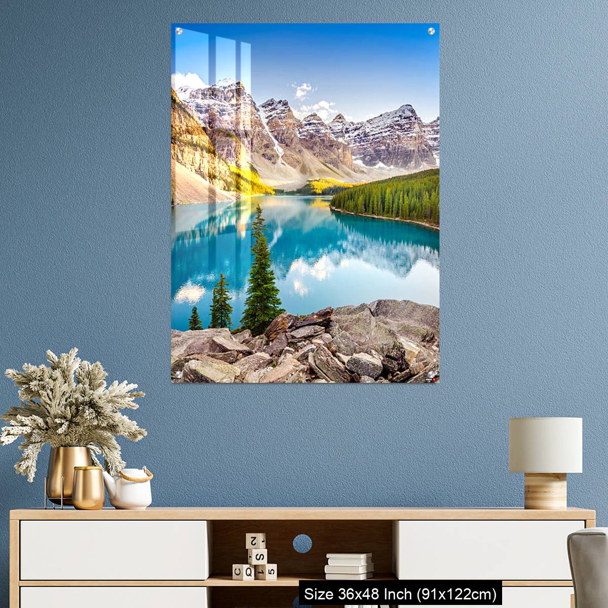 OMGs Acrylic Wall Decor – Landscape view of Moraine lake in Canadian Rocky Mountains - Image 3