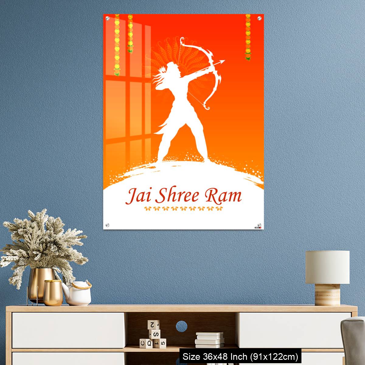 OMGs Acrylic Wall Decor – Lord Rama with bow arrow - Image 3