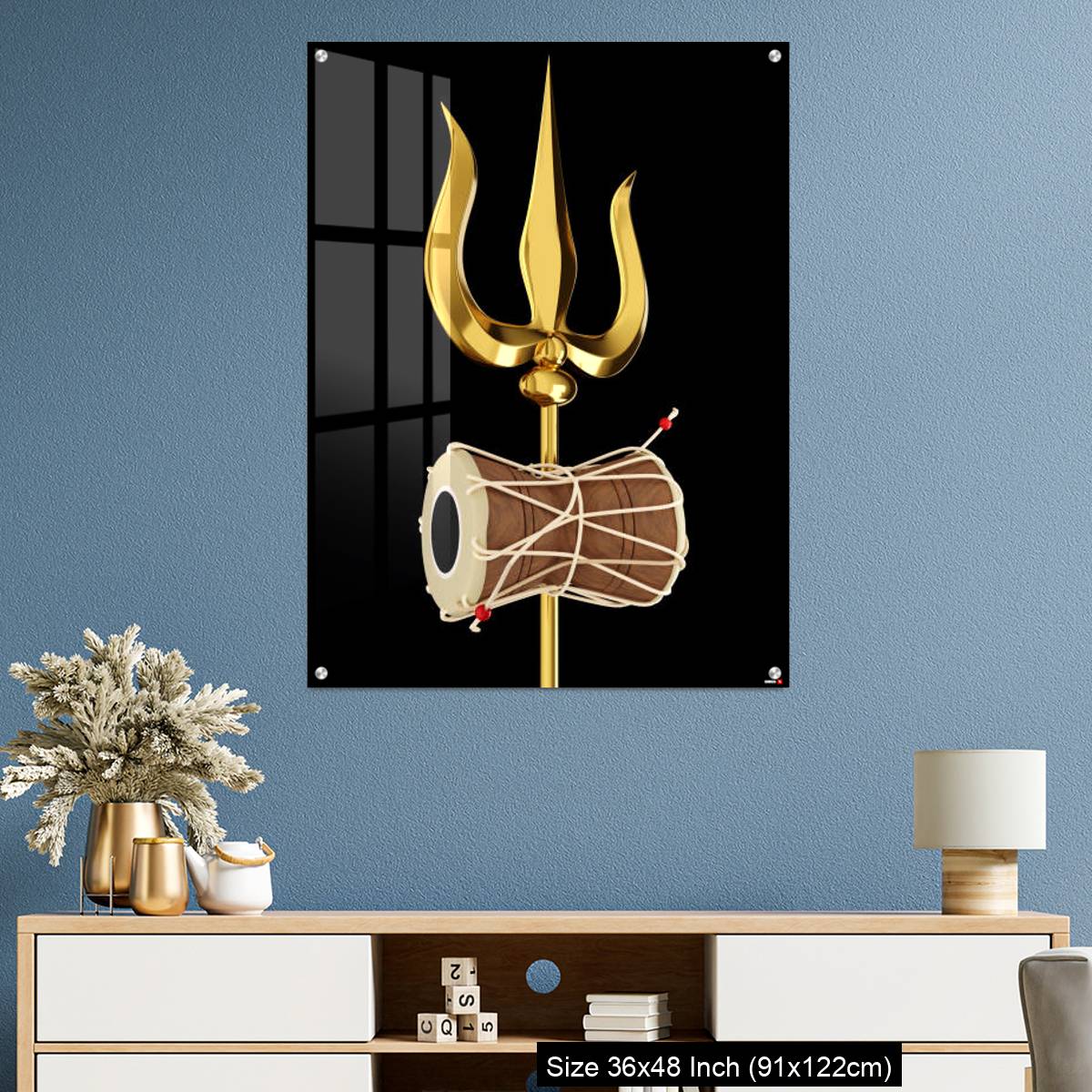 OMGs Acrylic Wall Decor – Shiva's Trishul and Damru - Image 3