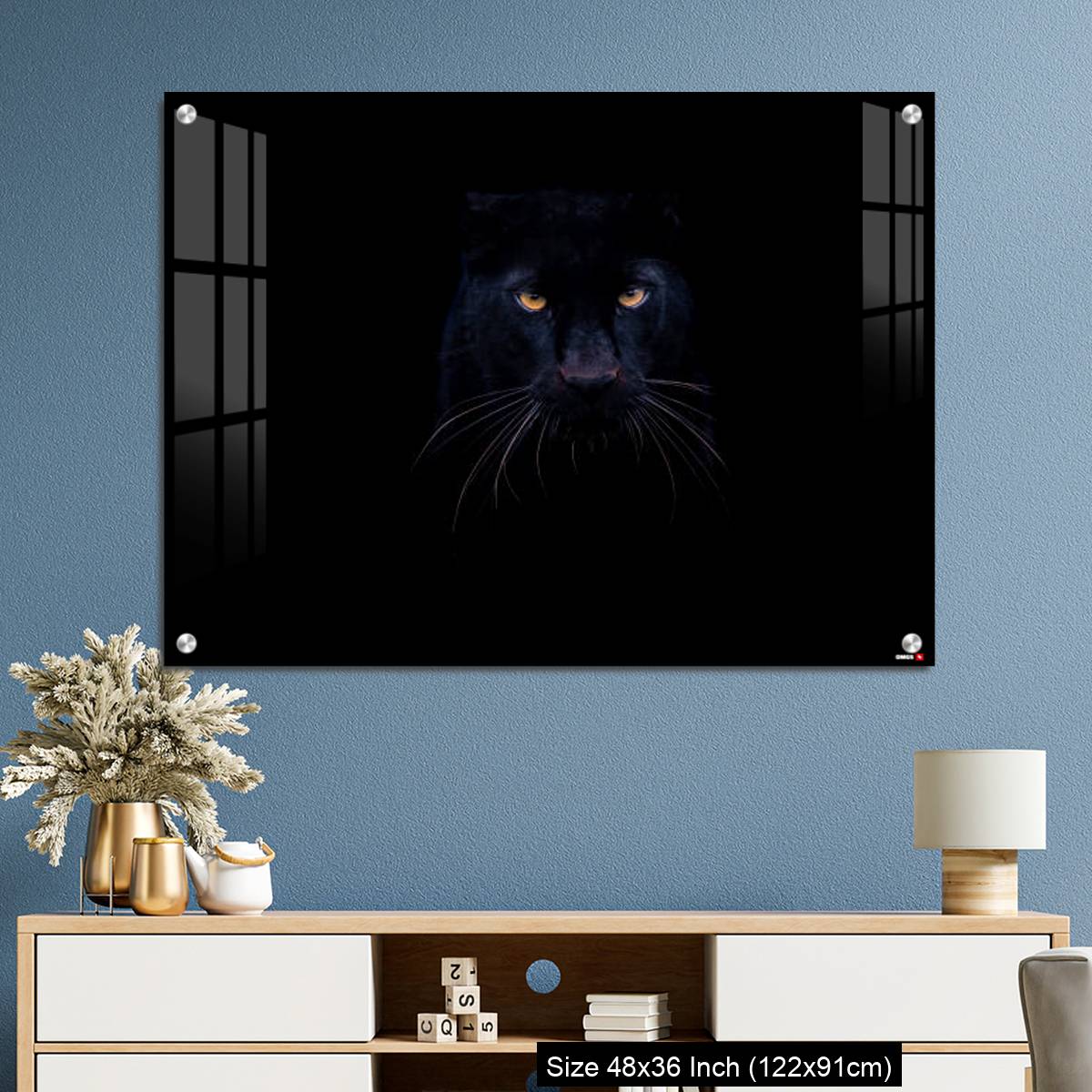 OMGs Acrylic Wall Decor – A black panther with a black background - Image 3