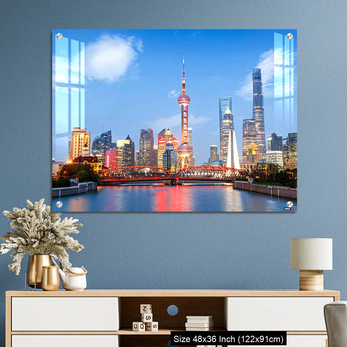 OMGs Acrylic Wall Decor – Beautiful modern city at night in Shanghai, China - Image 3
