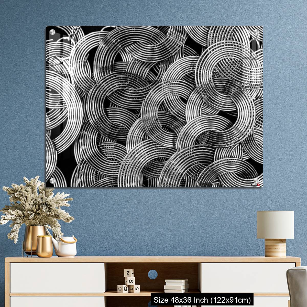 OMGs Acrylic Wall Decor – Beautiful photo of Necklace with Interlocked concentric circles - Image 3