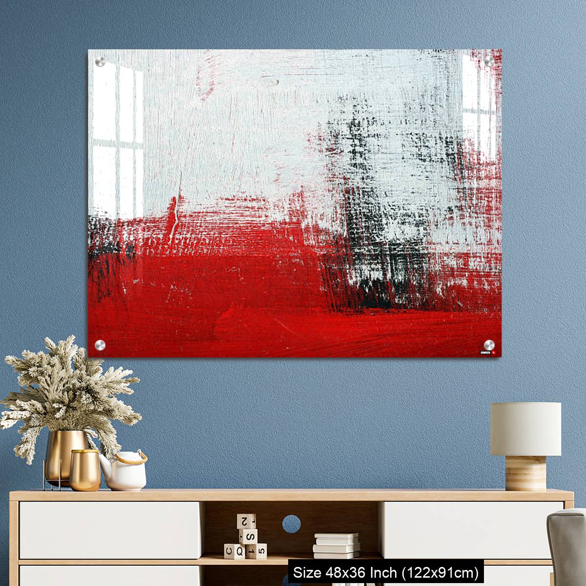 OMGs Acrylic Wall Decor – Black, white, red acrylic paint on metal surface. - Image 3