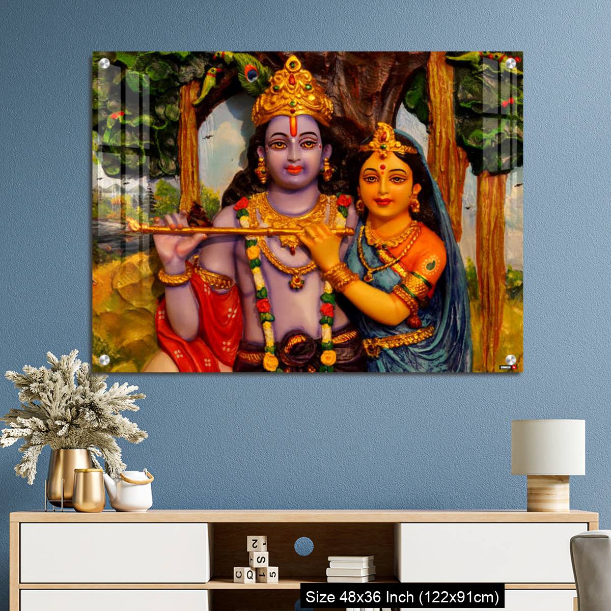 OMGs Acrylic Wall Decor – Krishna and Radha - Image 3