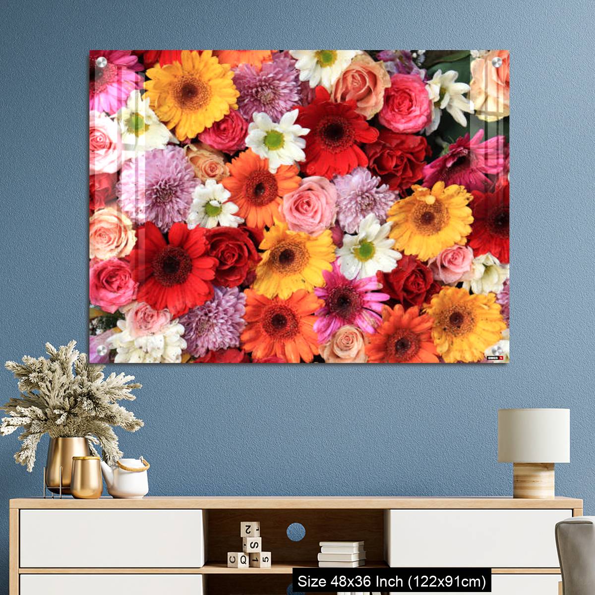 OMGs Acrylic Wall Decor – Colorful wedding flower arrangement - Image 3