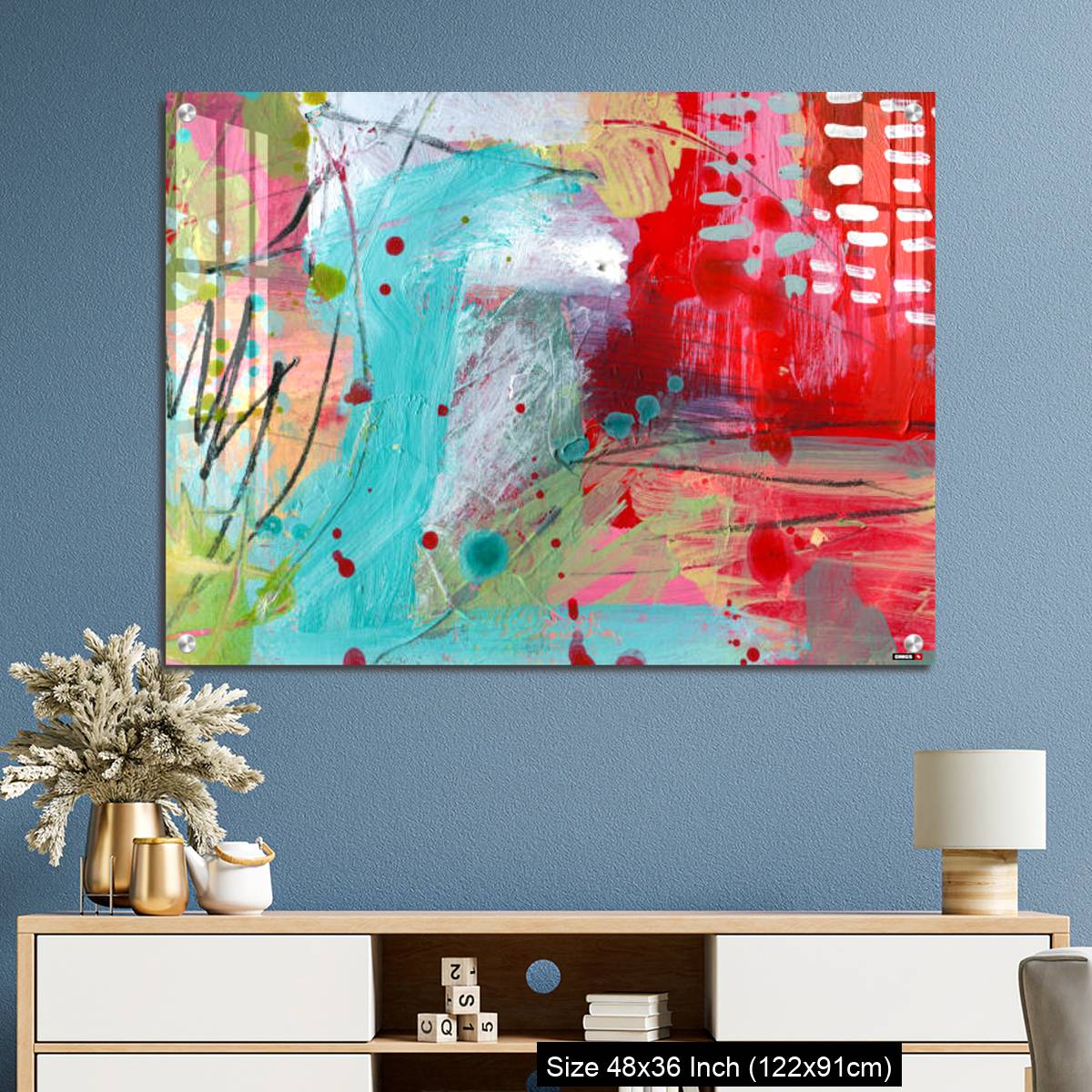 OMGs Acrylic Wall Decor – Detail of modern abstract mixed media art - Image 3