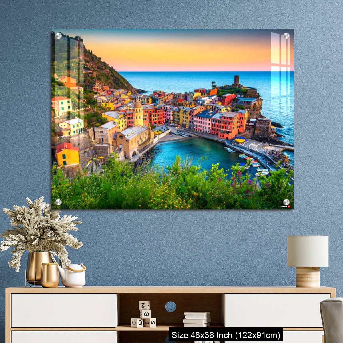 OMGs Acrylic Wall Decor – Famous touristic town of Liguria with beaches and colorful houses - Image 3