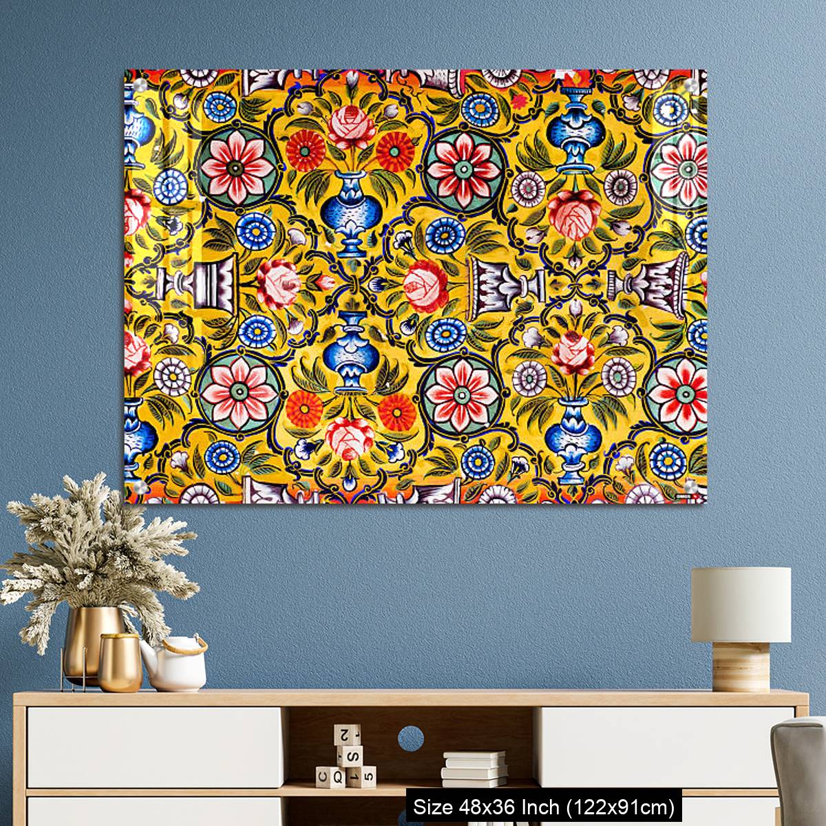 OMGs Acrylic Wall Decor – Floral patterns on colorful mural - Image 3