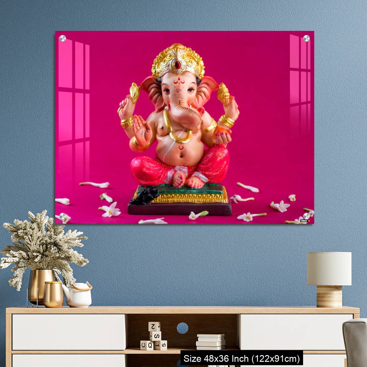 OMGs Acrylic Wall Decor – Ganesha Idol on pink background. - Image 3