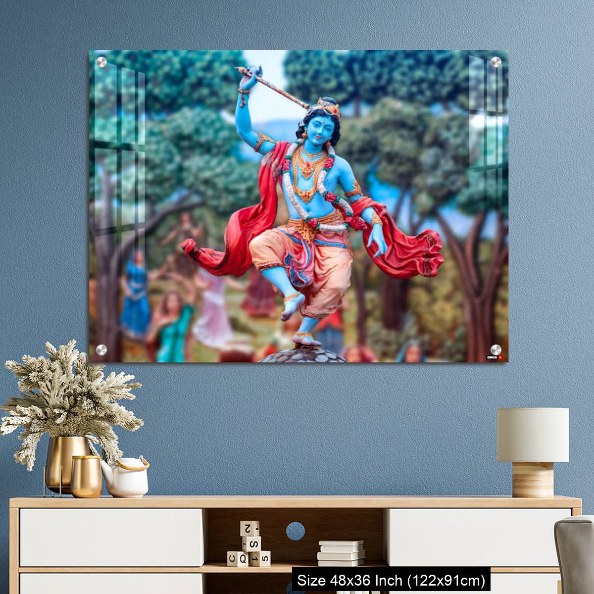 OMGs Acrylic Wall Decor – India, Vrindavan, Dancing Krishna - Image 3