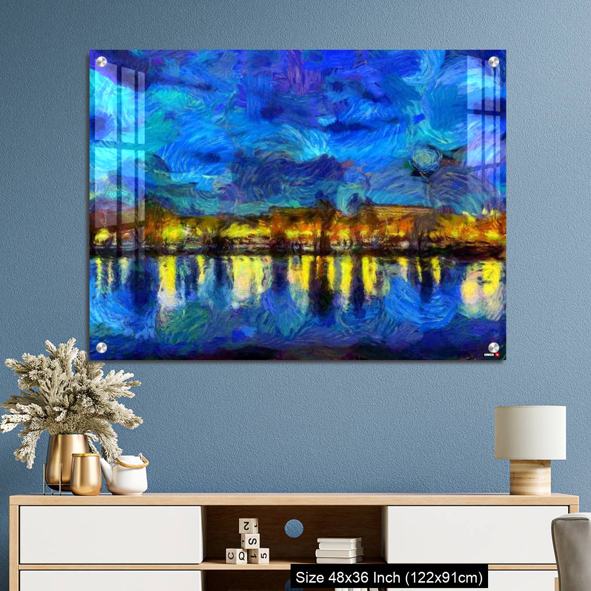 OMGs Acrylic Wall Decor – Oil painting - cityscape. Modern digital art, impressionism technique - Image 3