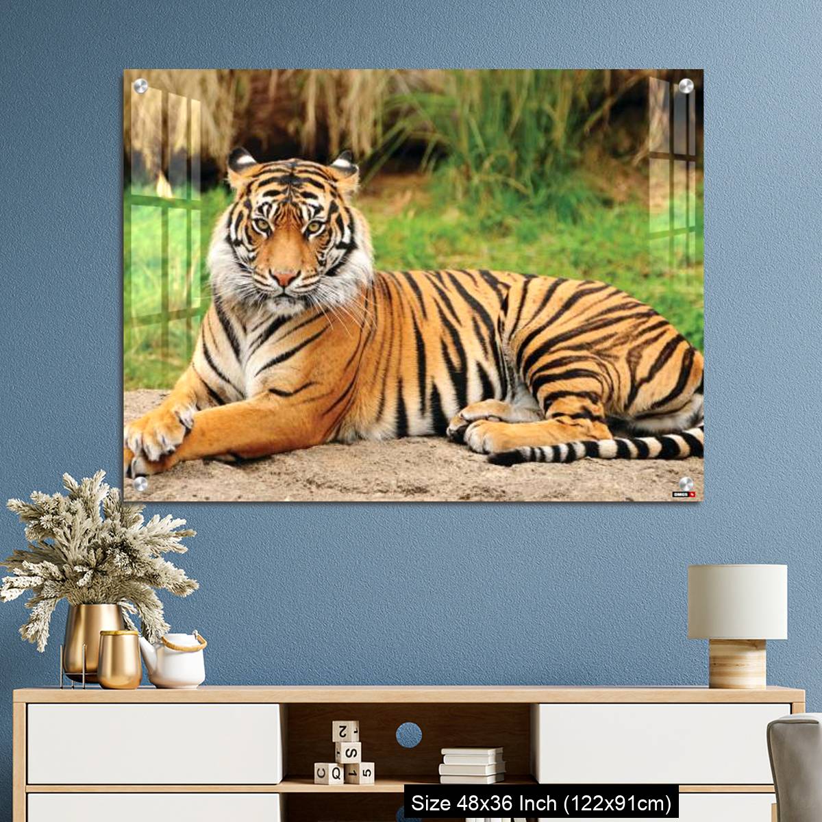 OMGs Acrylic Wall Decor – Royal Bengal Tiger alert and Staring at the Camera - Image 3
