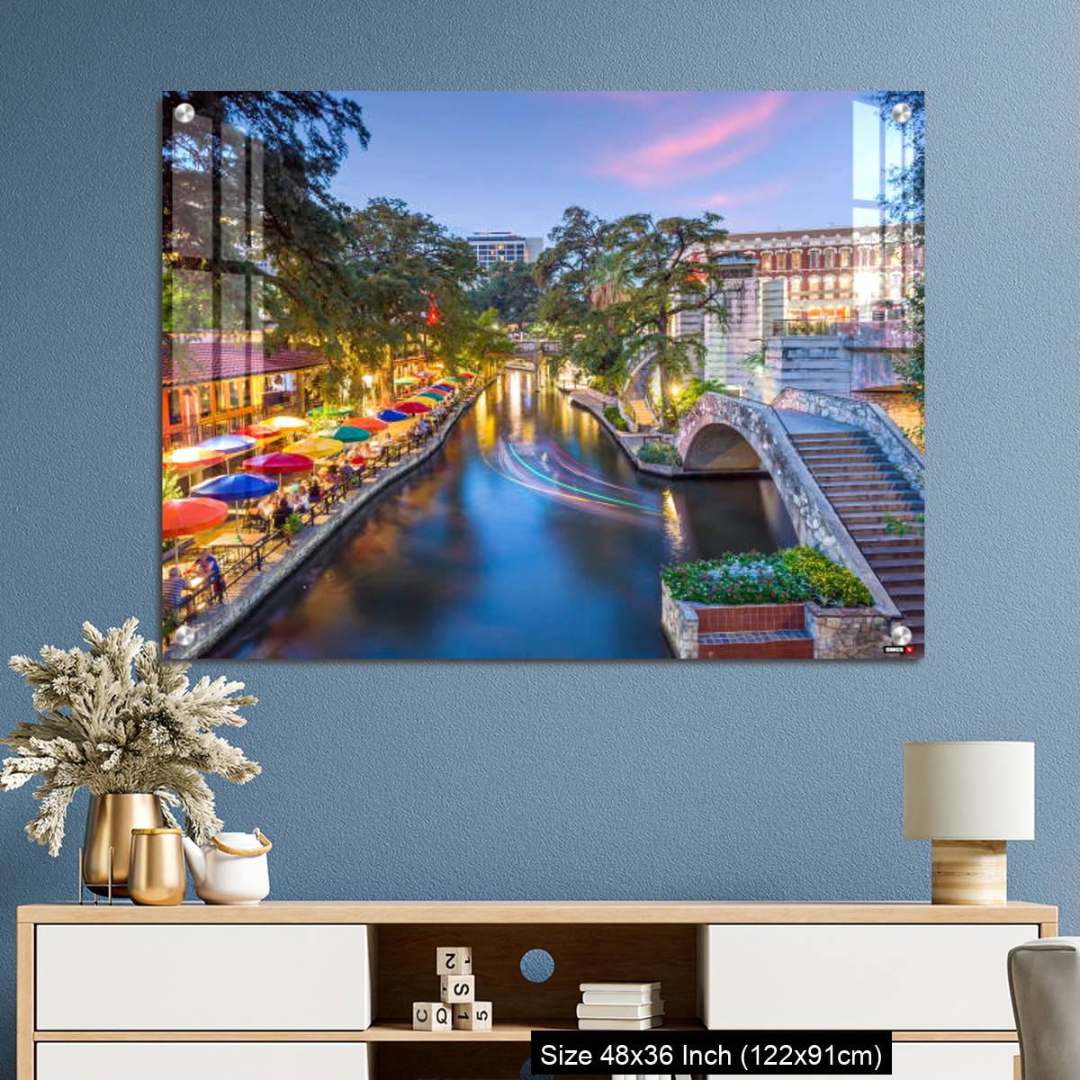 OMGs Acrylic Wall Decor – River walk in San Antonio city, Texas USA - Image 3