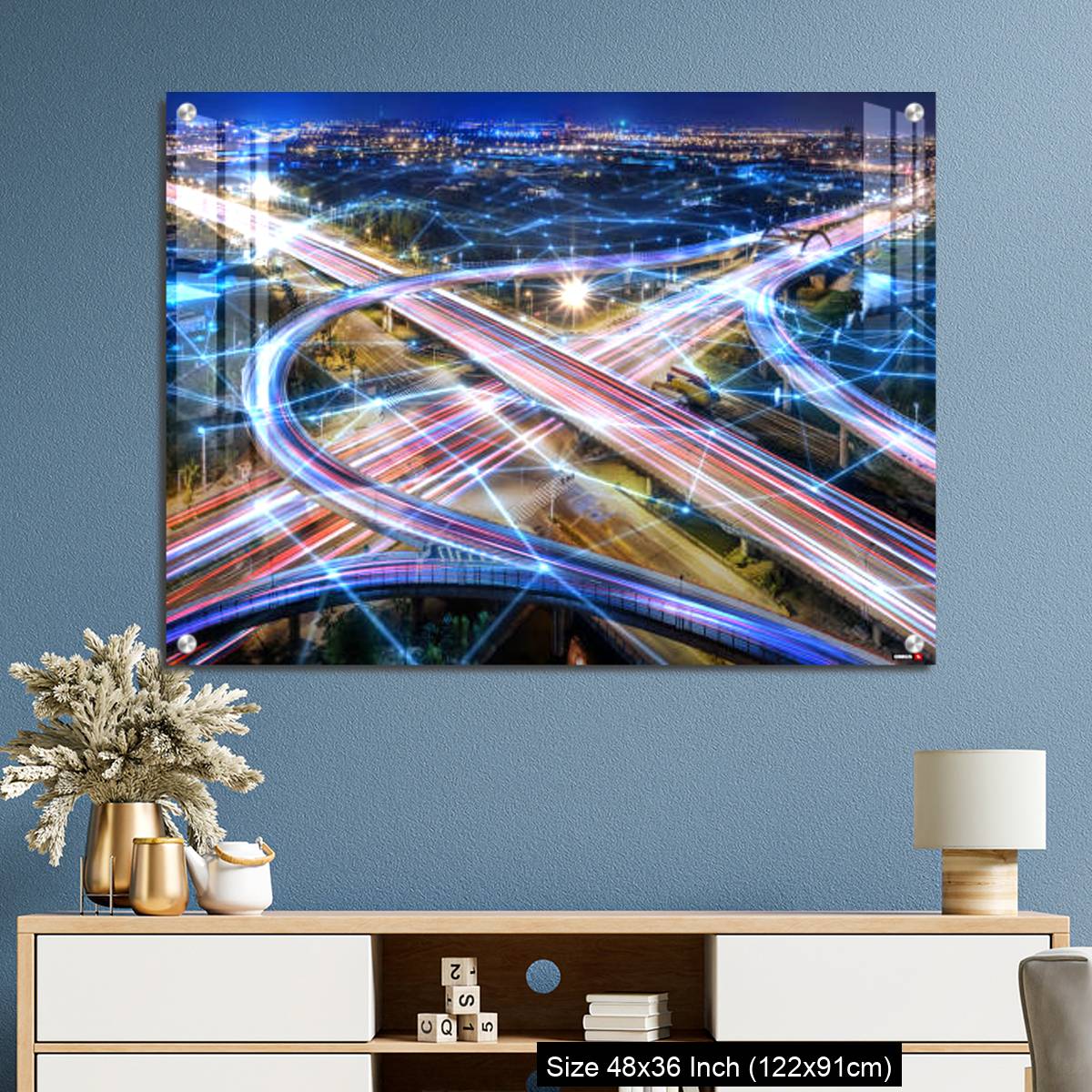 OMGs Acrylic Wall Decor – Rush hour fast car moving night city - Image 3