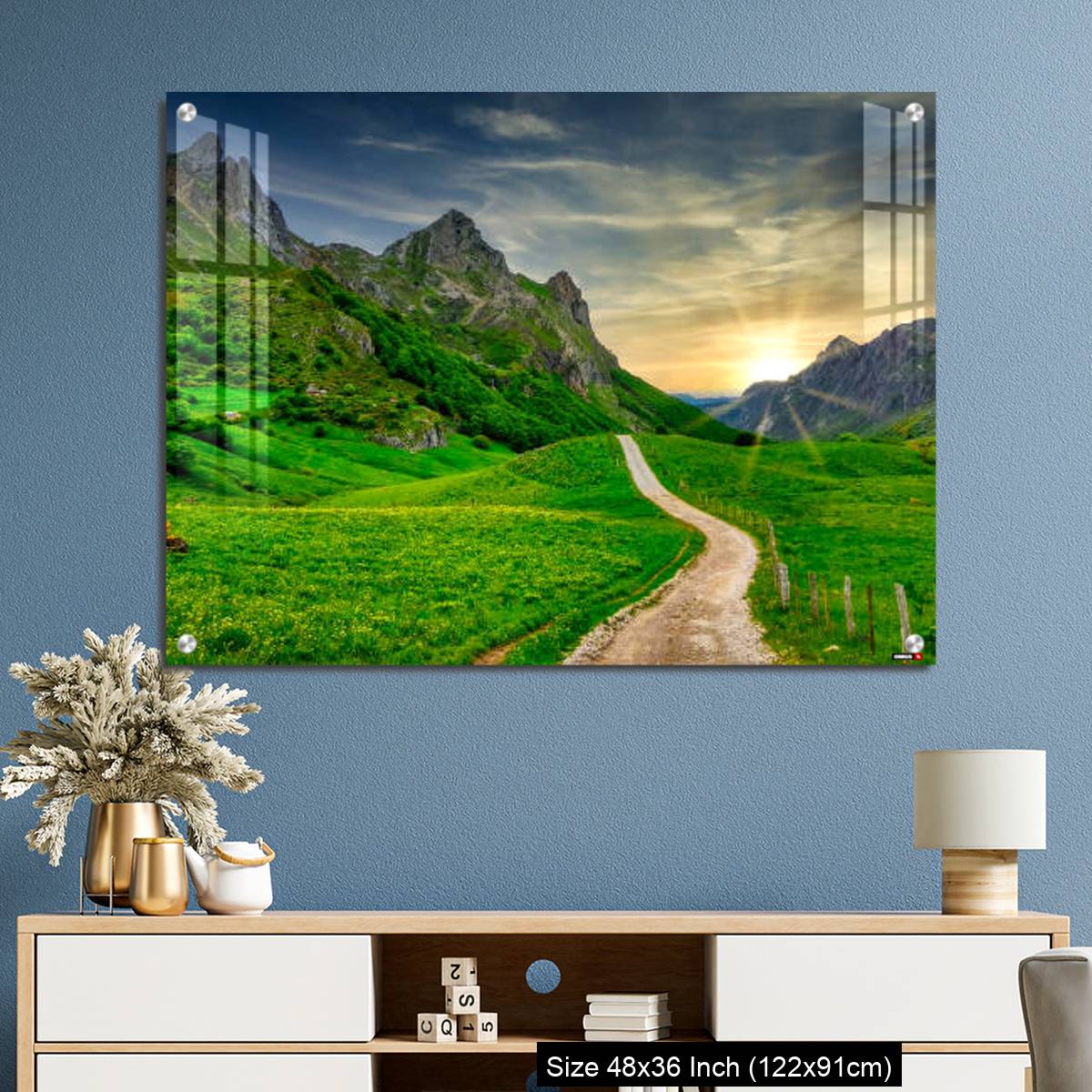 OMGs Acrylic Wall Decor – Track and mountains in Valle del Lago, Somiedo Nature Park, Asturias, Spain - Image 3