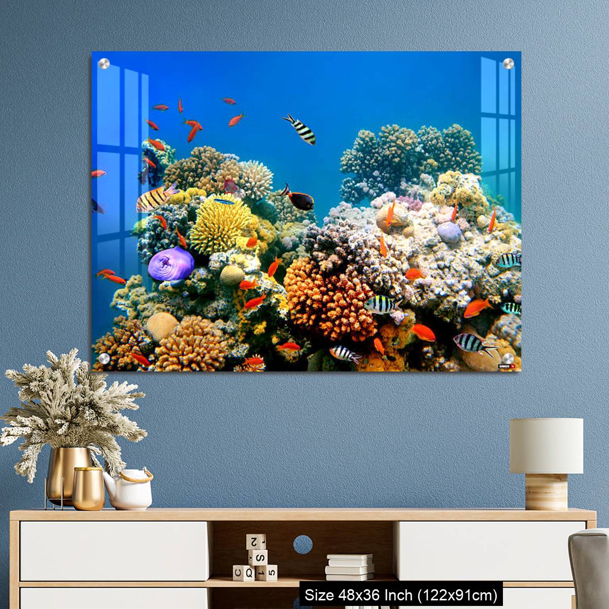 OMGs Acrylic Wall Decor – Tropical Fish on a coral reef - Image 3