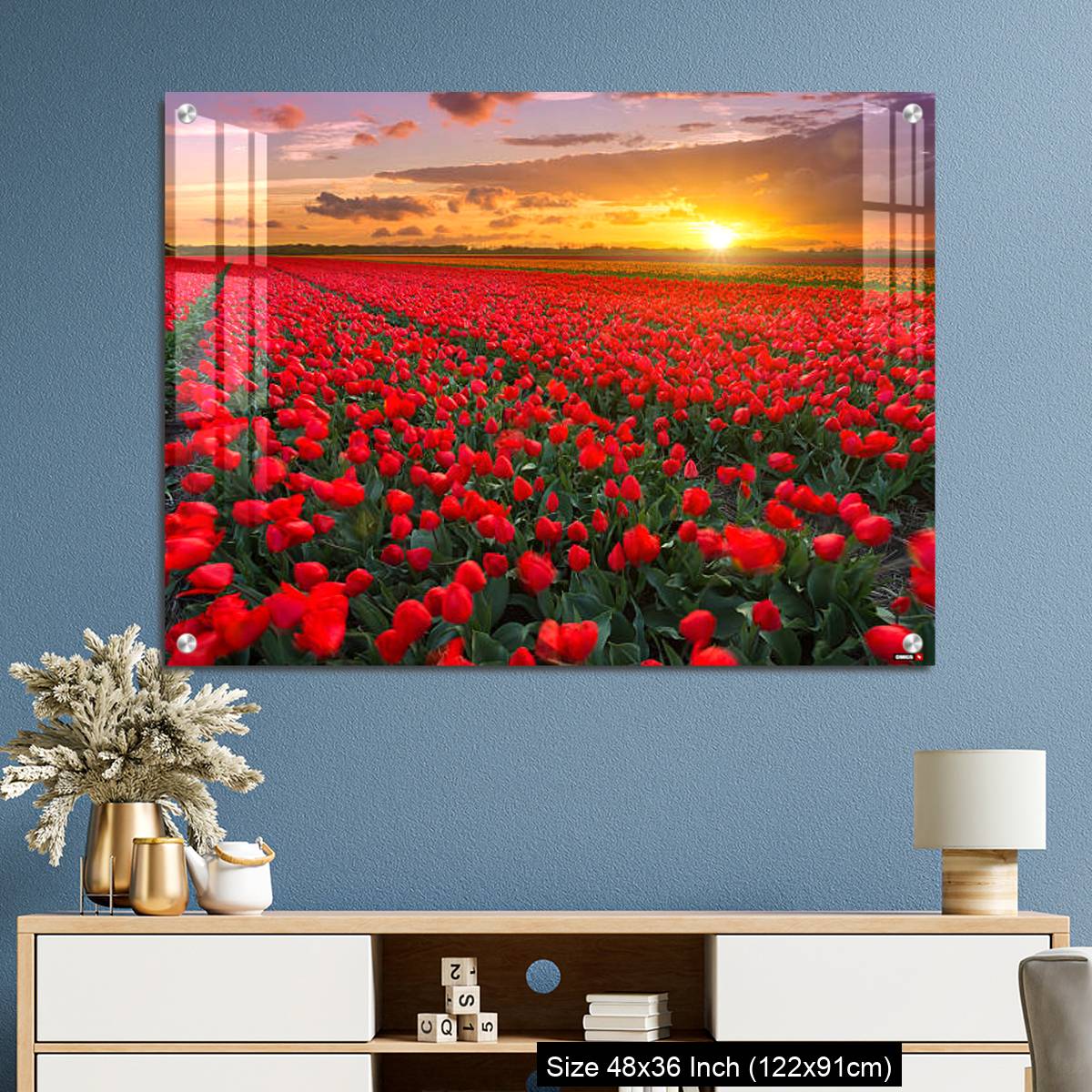 OMGs Acrylic Wall Decor – Tulip fields at sunset in the Netherlands - Image 3