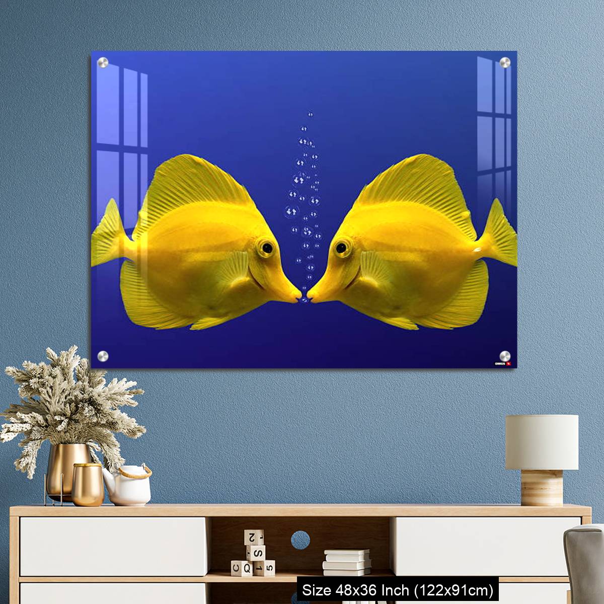 OMGs Acrylic Wall Decor – Two yellow tangs, face to face - Image 3