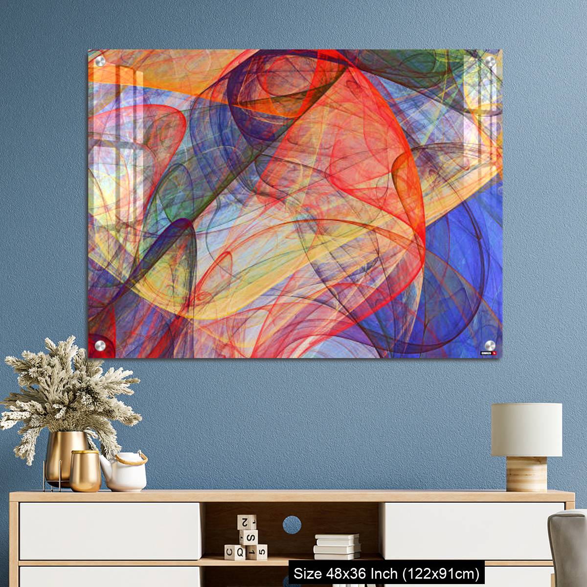 OMGs Acrylic Wall Decor – abstract painting background of colorful fluttering veils - Image 3