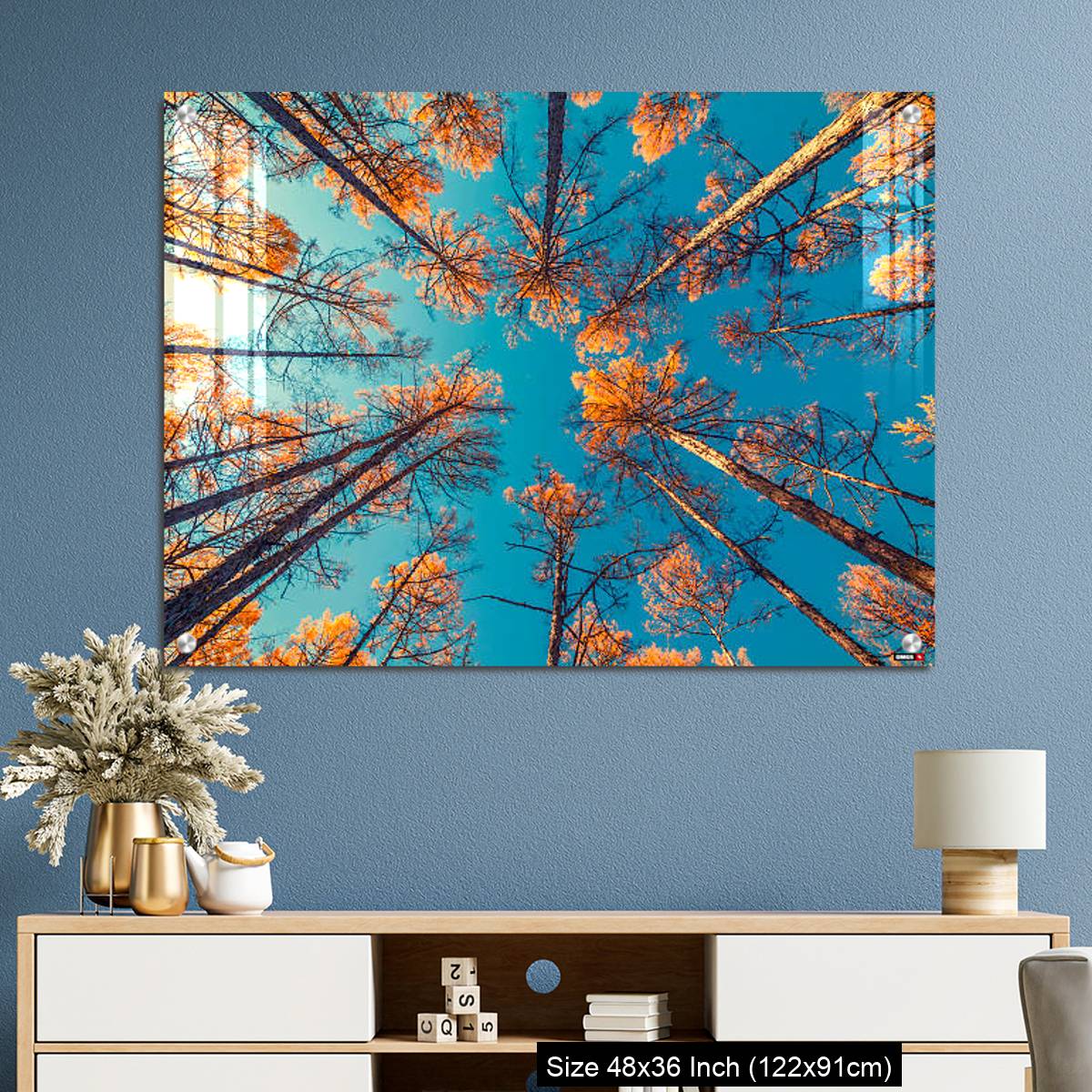 OMGs Acrylic Wall Decor – looking up at trees and clear blue sky - Image 3