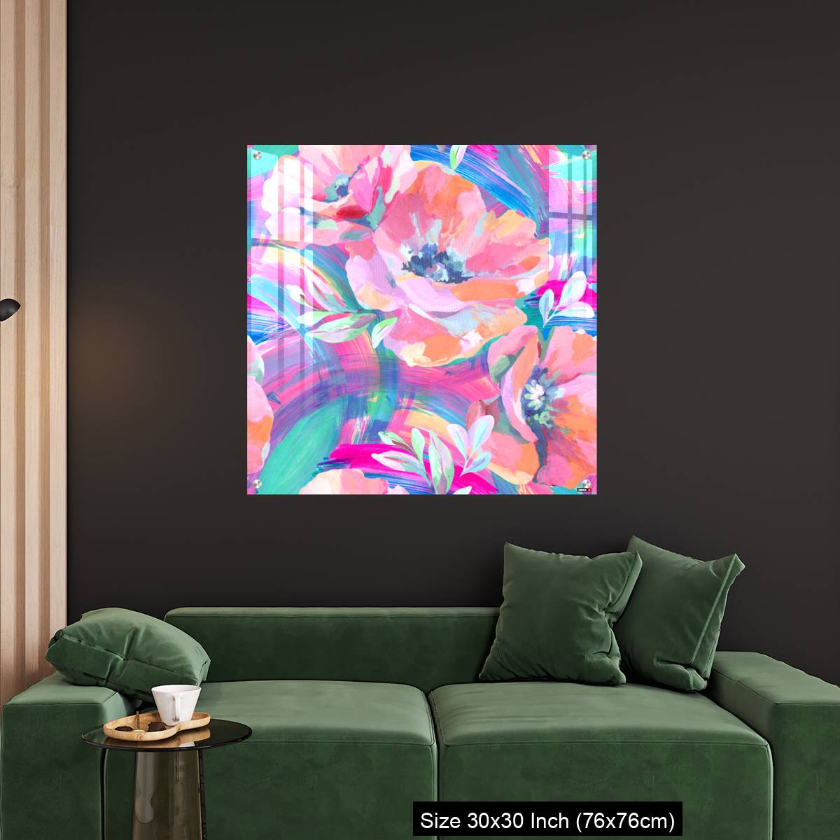 OMGs Acrylic Wall Decor – Acrylic flowers, leaves, paint smears seamless pattern. - Image 4