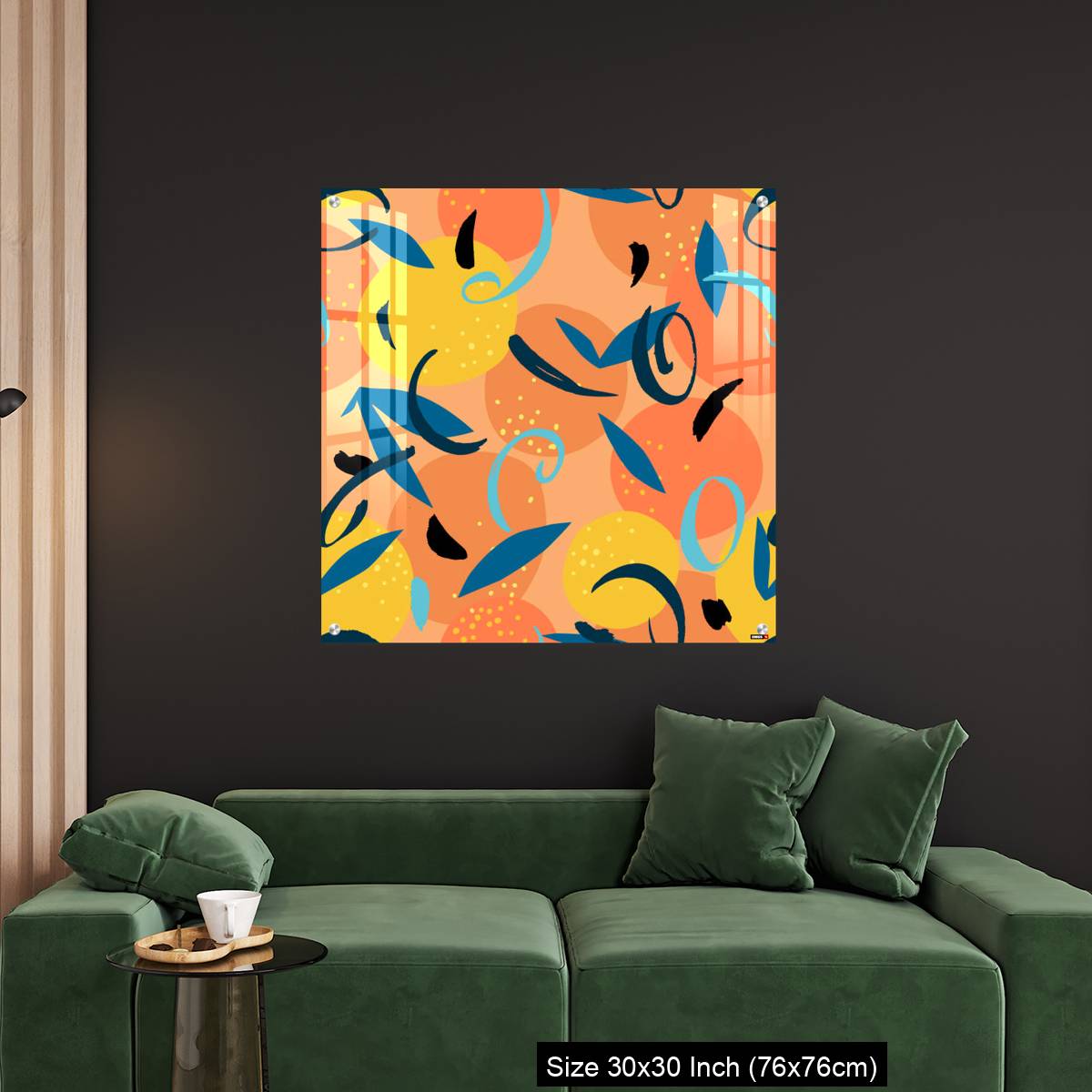 OMGs Acrylic Wall Decor – Floral Fruit seamless pattern made of oranges with leaves - Image 4