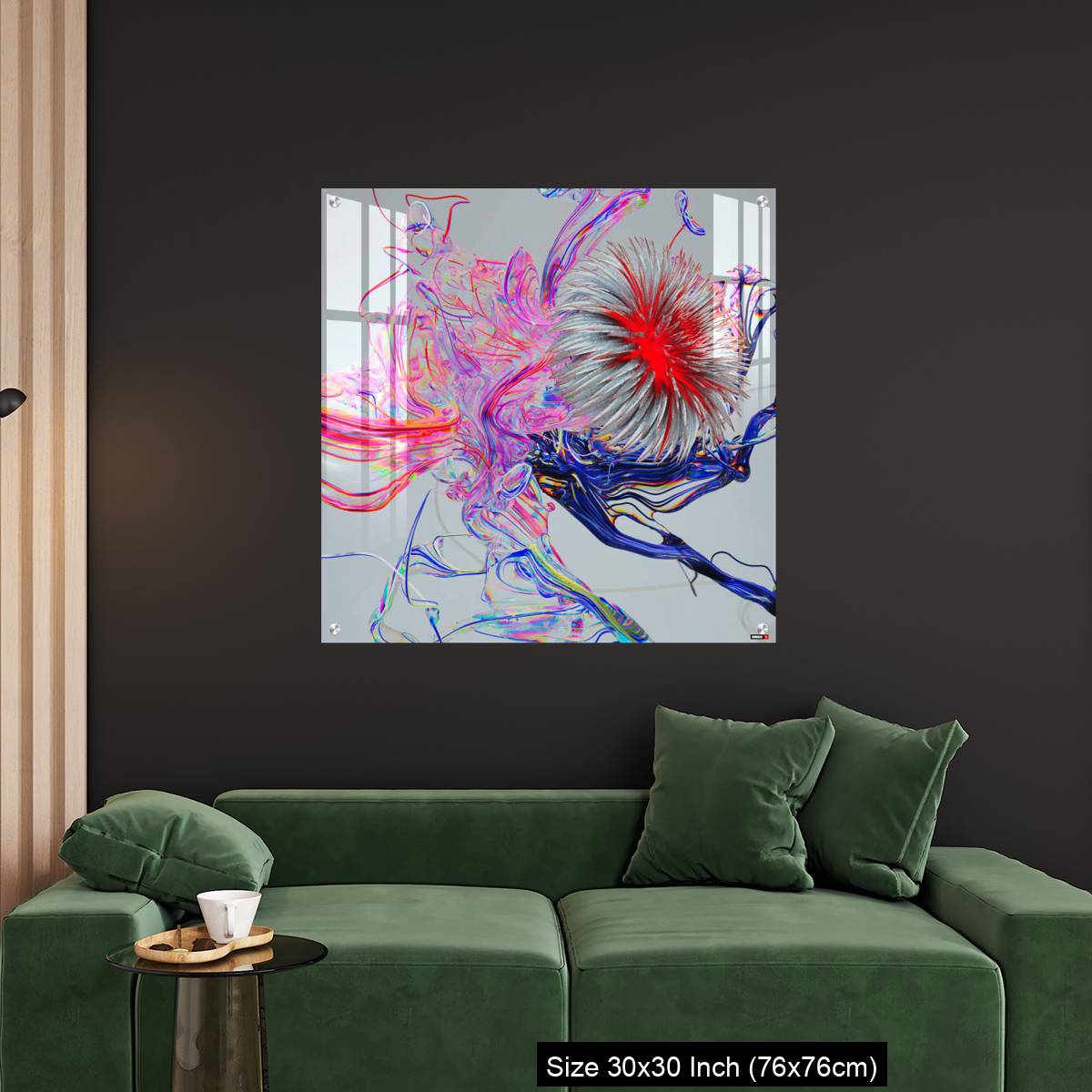 OMGs Acrylic Wall Decor – Flower abstract 3D color wired glass  background - Image 4