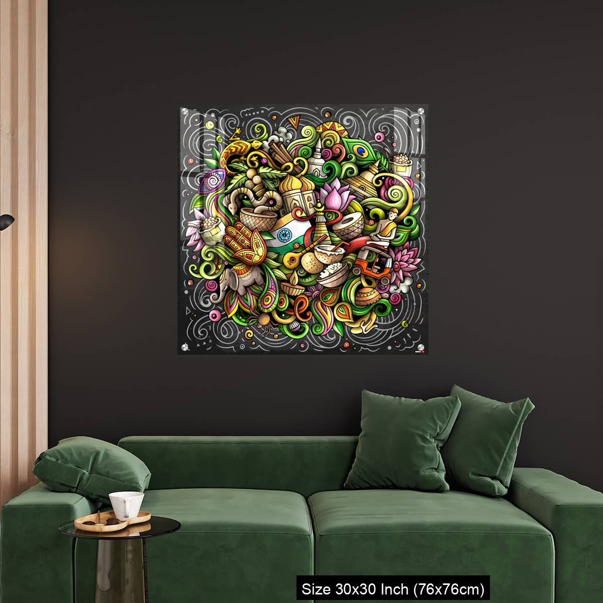 OMGs Acrylic Wall Decor – India hand drawn cartoon doodles - Image 4