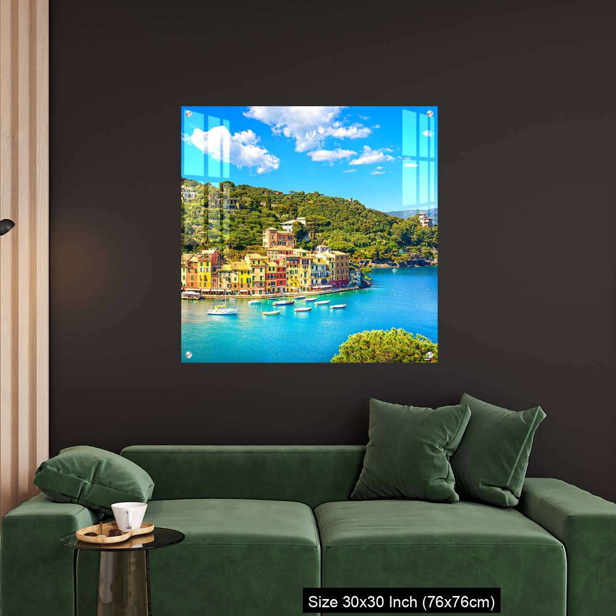 OMGs Acrylic Wall Decor – Portofino luxury village landmark, panoramic aerial view. - Image 4