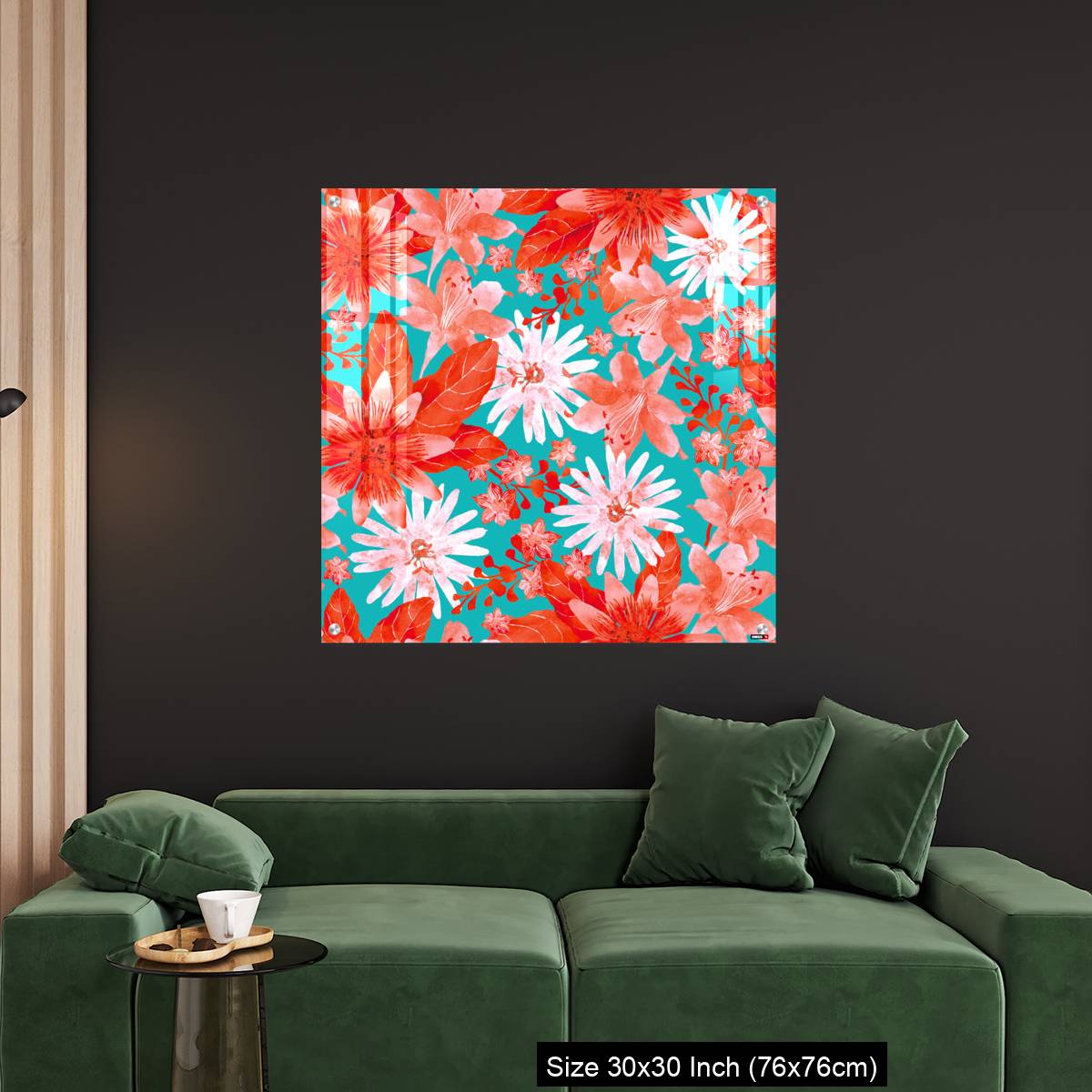 OMGs Acrylic Wall Decor – Seamless pattern with Assorted Red Flowers - Image 4