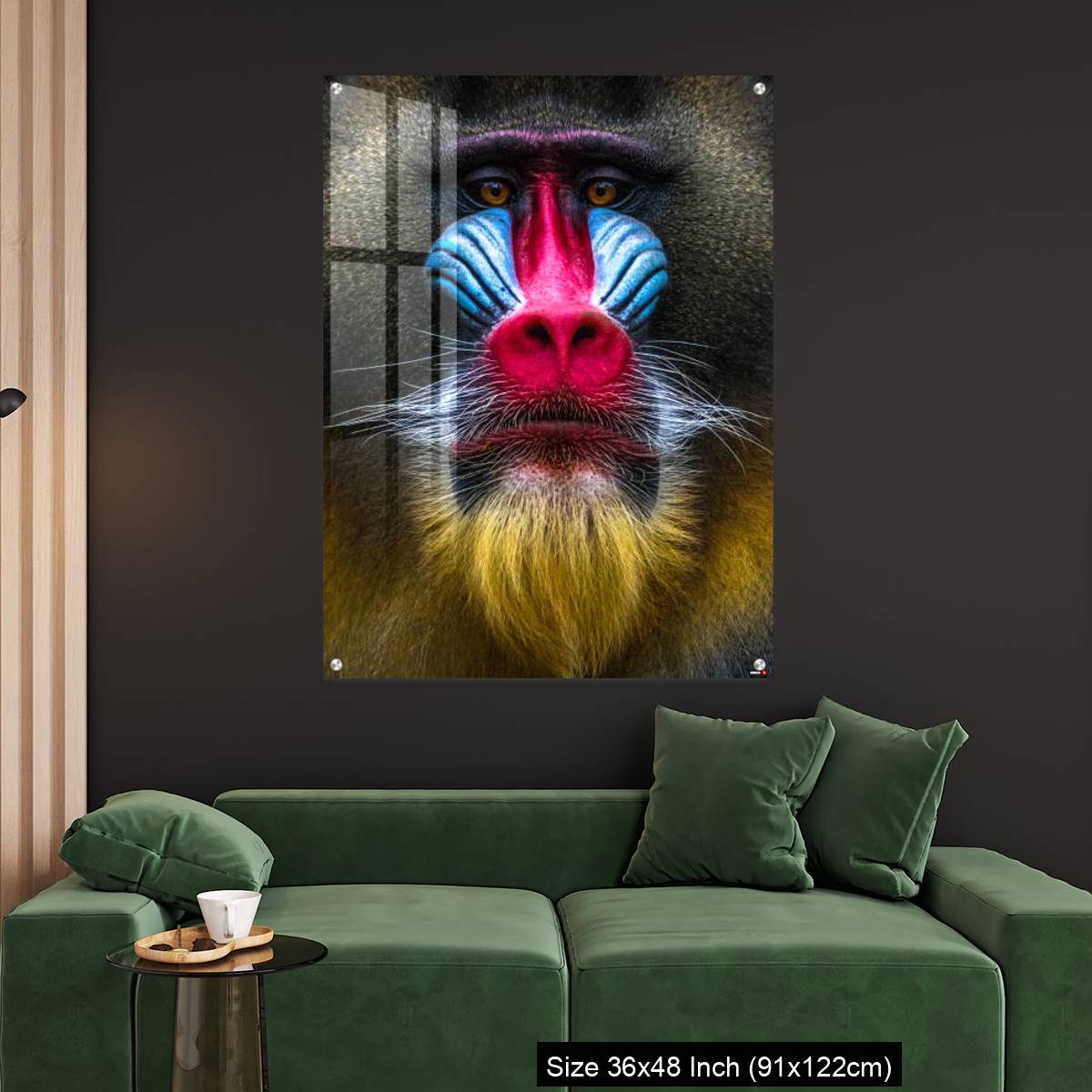 OMGs Acrylic Wall Decor – Full colors rainbow of mandrill monkey face - Image 4