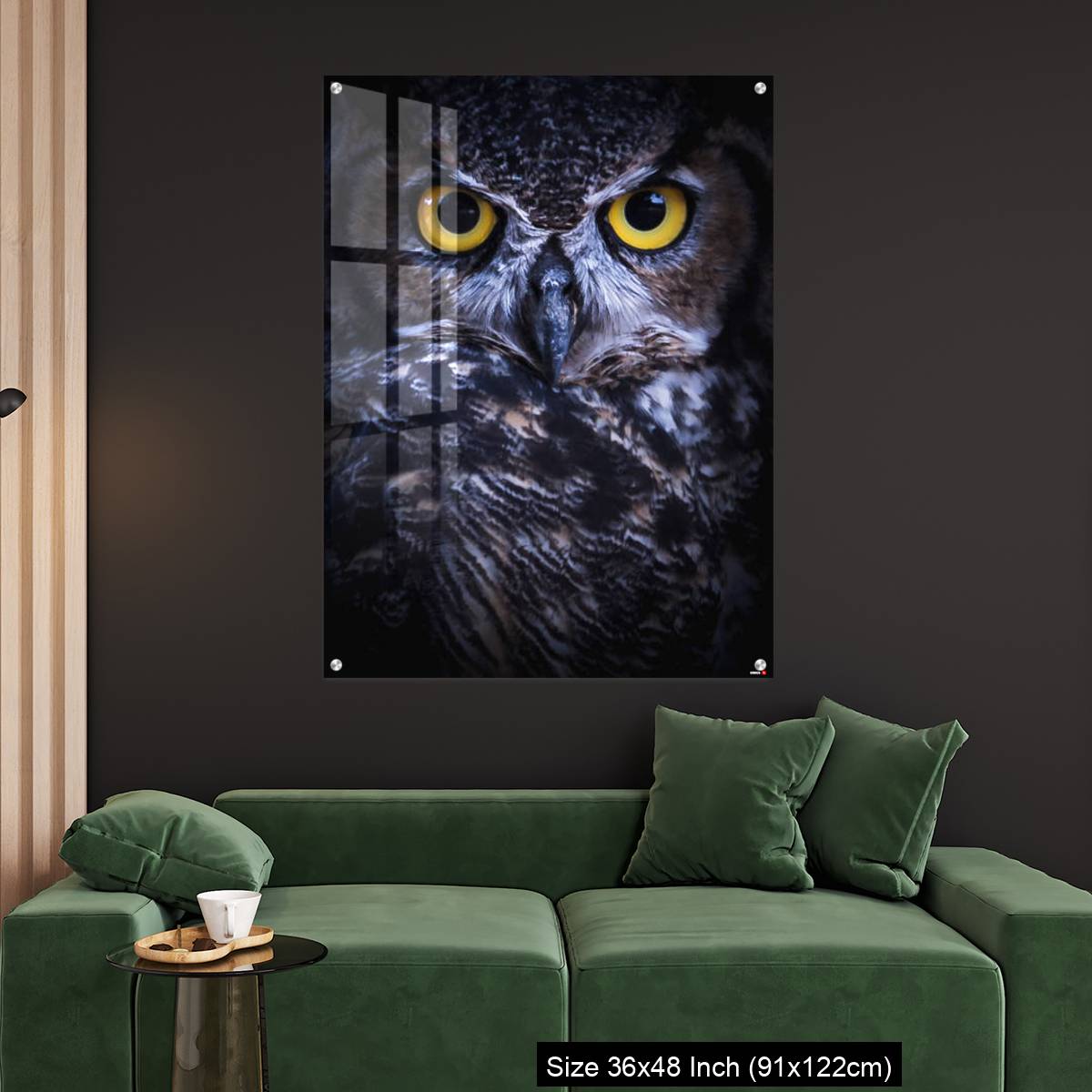 OMGs Acrylic Wall Decor – Intense Eye Contact from a Great-Horned Owl - Image 4